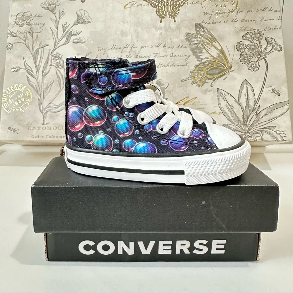 Converse Chuck Taylor All Star Hi Sneaker 1V Bubbles Black (INFANT SIZE: 3 US)